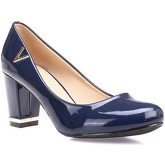 Chaussures escarpins La Modeuse Escarpins bleu marine vernis à détail V