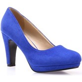 Chaussures escarpins La Modeuse Escarpins en simili daim bleu à bout rond