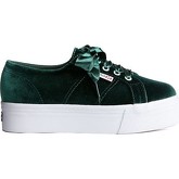Chaussures Superga Shinyvelvetw Green Dark