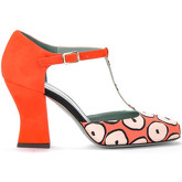 Chaussures escarpins Paola D'arcano Décolleté modèle Tabata en tissu fantaisie et corail