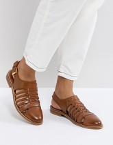 ASOS - MARYLEBONE - Chaussures plates tissées en cuir - Fauve