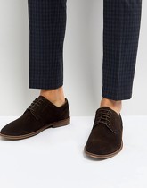 ASOS - Chaussures casual en daim à lacets avec semelle naturelle - Marron - Marron