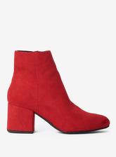 Red 'Aubree' Block Heel Ankle Boots