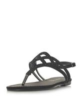 Black 'Loula' Flat Sandals