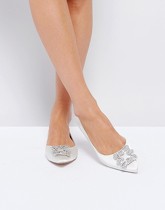 Dune London - Briella - Chaussures plates de mariée ornementées - Blanc