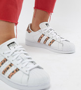 adidas Originals - Superstar - Baskets avec bordures à motif léopard - Noir