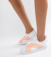 adidas Originals - Superstar - Baskets à enfiler - Blanc et orange - Blanc