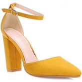 Chaussures escarpins La Modeuse Escarpins jaune moutarde à bride
