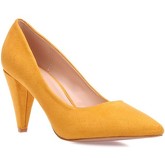Chaussures escarpins La Modeuse Escarpins jaune moutarde à talon en cône