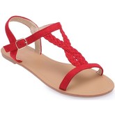 Sandales La Modeuse Sandales rouges à brides tressées croisées