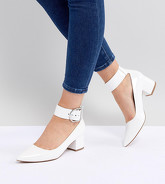 ASOS DESIGN - Samber - Chaussures pointure large à talons mi-hauts - Blanc