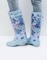 ASOS - GARDEN - Bottes de pluie à fleurs - Bleu