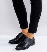 ASOS - MOJITO - Chaussures richelieu en cuir pointure large - Noir
