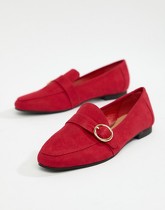 Head Over Heels by Dune - Gisellaa - Mocassins plats en suédine avec boucle - Rouge - Rouge