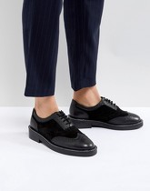 ASOS - MUNICH - Chaussures plates en cuir - Noir