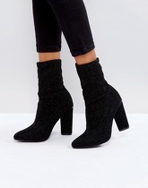 Glamorous - Bottines chaussettes hautes à talons - Noir - Noir