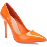 Chaussures escarpins La Modeuse Stilettos orange vernis à bout pointu