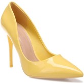 Chaussures escarpins La Modeuse Stilettos jaunes vernis à bout pointu