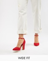 New Look Wide Fit - Chaussures à talons avec bout rond - Rouge