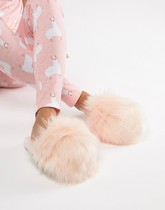 Loungeable - Chaussons en fausse fourrure - Rose