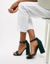 New Look - Sandales minimalistes à talons carrés - Vert