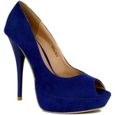 Chaussures escarpins Cavelli escarpin semelle plateforme bleu effet daim bout ouvert