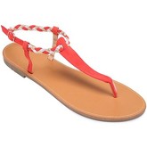 Sandales La Modeuse Nu-pieds rouges grande taille en suédine à bride tressée