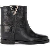 Boots Via Roma 15 Bottine en cuir noir imprimé crocodile