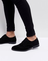 ASOS - Chaussures derby style richelieu en daim noir - Noir