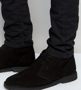 ASOS DESIGN - Desert boots larges en daim - Noir - Noir