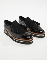 Dune - London Glorya - Chaussures à semelle plateforme et à lacets - Daim noir - Noir