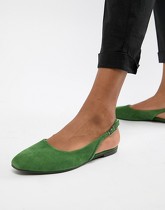 Vagabond - Ayden - Chaussures pointues en daim à bride arrière - Vert