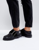 H by Hudson - Chaussures en cuir à boucle - Noir