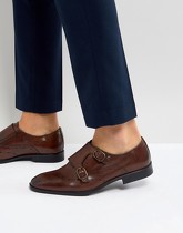 ASOS - Chaussures derby en cuir avec perforations motif losanges - Marron - Marron
