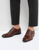 ASOS - Chaussures richelieu en cuir avec empiècement en relief - Marron - Marron