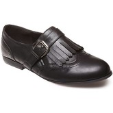Chaussures La Modeuse Mocassins noirs style cuir avec franges