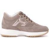 Chaussures Hogan Sneaker Interactive in suede marrone con H laterale