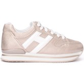 Chaussures Hogan Sneaker H222 in pelle rosa metallizzata con H in pelle bianca