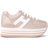 Chaussures Hogan Sneaker Maxi H222 in pelle laminata rosa con H bianca