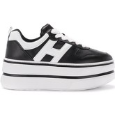 Chaussures Hogan Baskets Maxi H449 en cuir noir et blanc