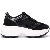 Chaussures Hogan Sneaker H435 Maxi I in pelle nera con dettagli glitterati