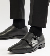 Frank Wright - Chaussures Derby pointure large - Cuir noir - Noir