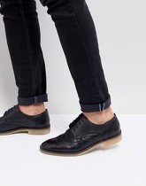 ASOS - Chaussures richelieu décontractée en cuir avec semelle naturelle - Noir - Noir