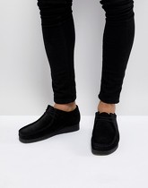 Clarks Originals - Wallabee - Chaussures à lacets en daim noir - Noir