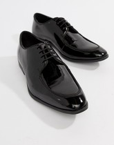 ASOS DESIGN - Chaussures à lacets en imitation cuir - Noir verni - Noir