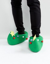 Dunlop - Chaussons à motif sapin de Noël - Vert