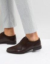 ASOS - Chaussures richelieu en similicuir avec empiècement en suédine - Marron - Marron