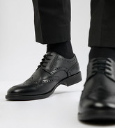 Frank Wright - Chaussures richelieu en cuir pointure large - Noir - Noir