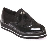 Chaussures La Modeuse Mocassins bi matière noirs avec pompons
