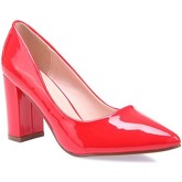 Chaussures escarpins La Modeuse Escarpins rouges vernis à talon carré
